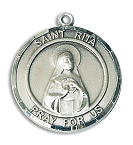 Sterling Silver Saint Rita of Cascia Pendant