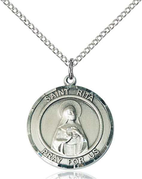 Sterling Silver Saint Rita of Cascia Pendant