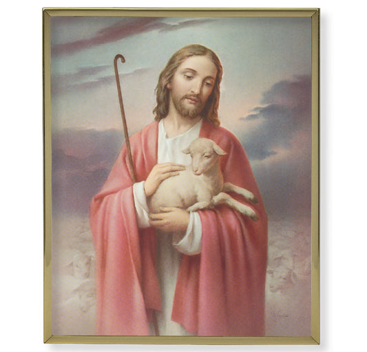 Good Shepherd Gold Framed Plaque Art