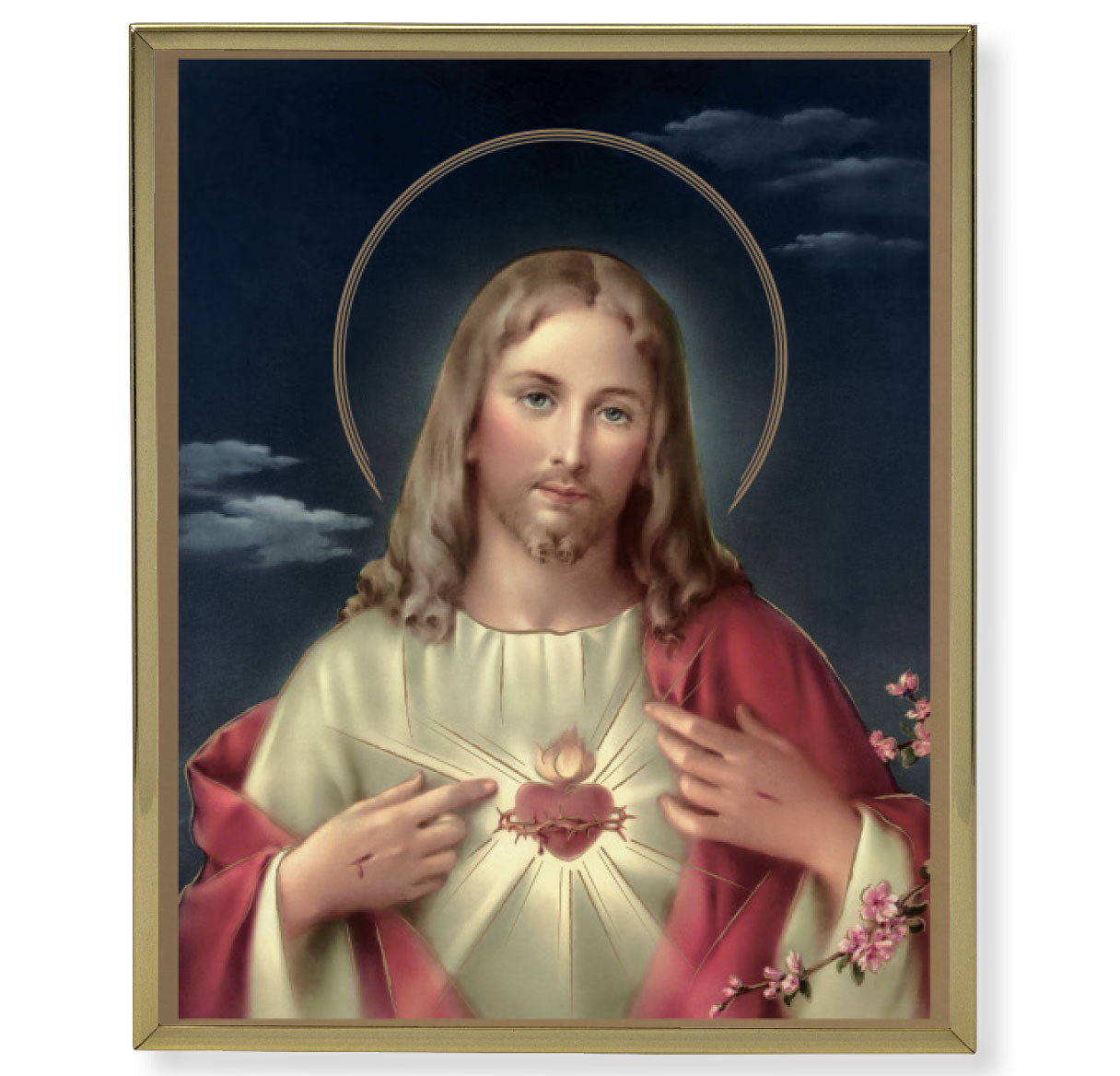 The Sacred Heart of Jesus Gold Framed Plaque Art