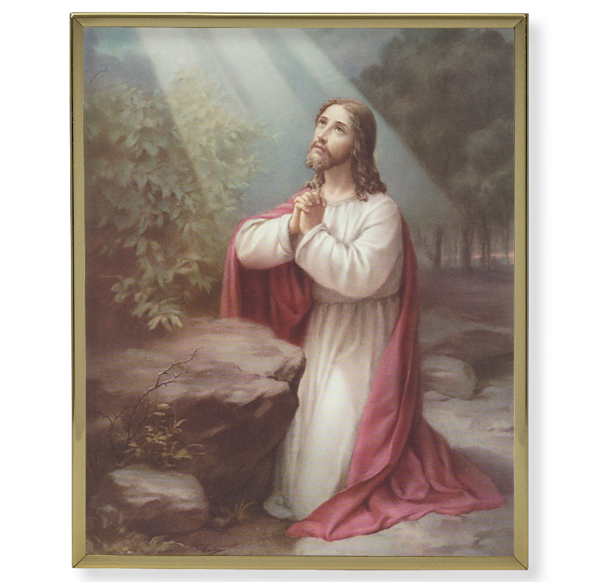 Christ on the Mount of Olives Gold Framed Plaque Art