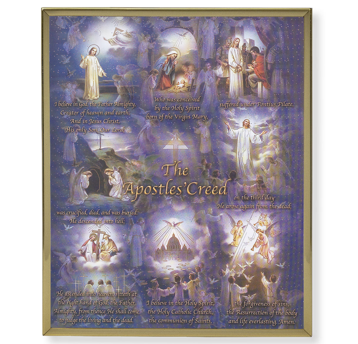 Apostles' Creed Gold Framed Plaque Art