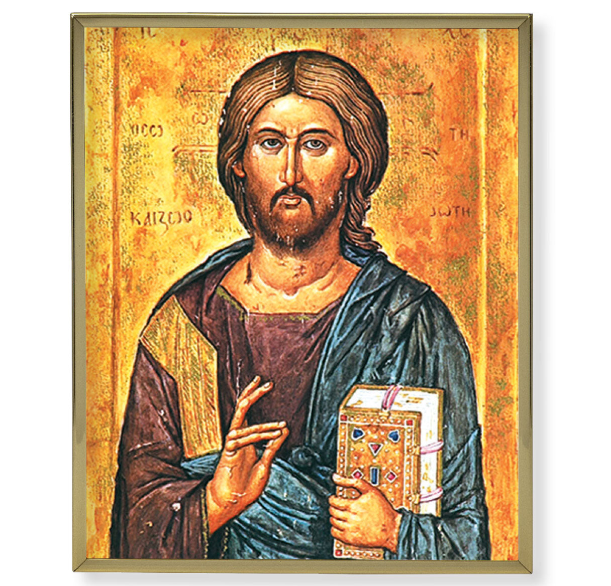 Christ All Knowing Gold Framed Plaque Art