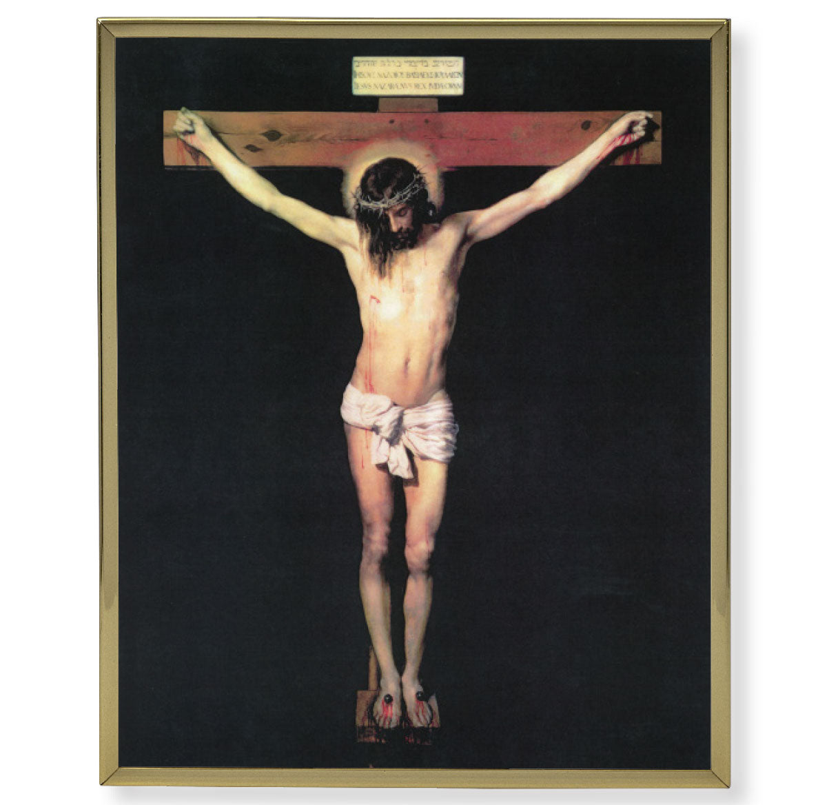 Crucifixion Gold Framed Plaque Art