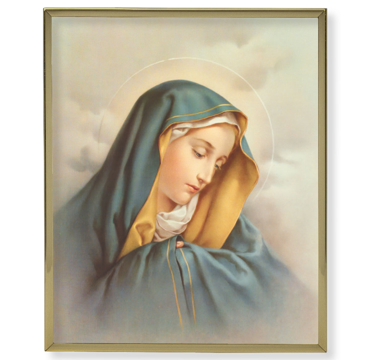 Our Lady of Sorrows Gold Framed Plaque Art