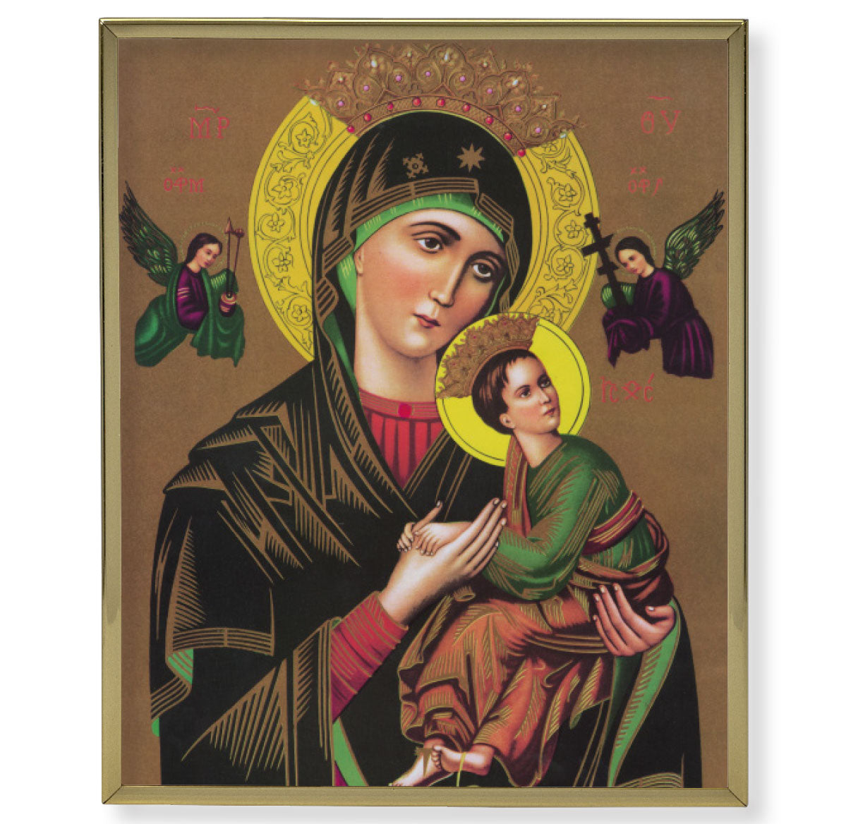 Our Lady of Perpetual Help Gold Framed Plaque Art – The Catholic Shop