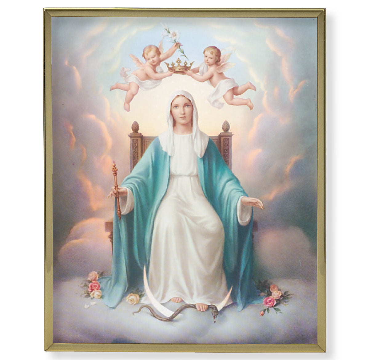 Queen of Heaven Gold Framed Plaque Art