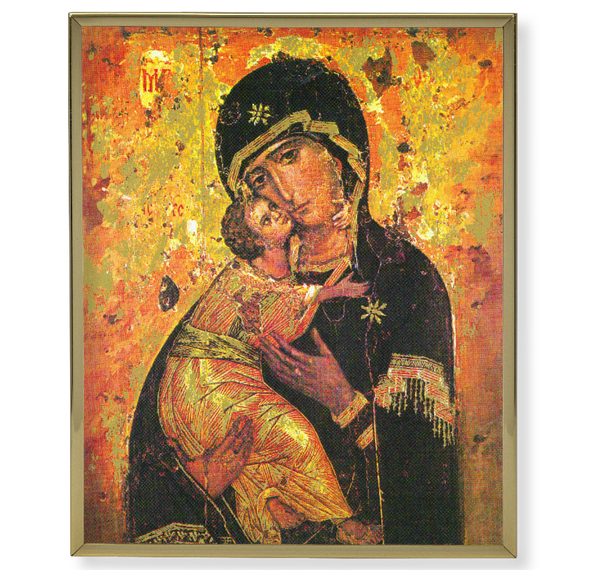 Our Lady of Vladimir Gold Framed Plaque Art