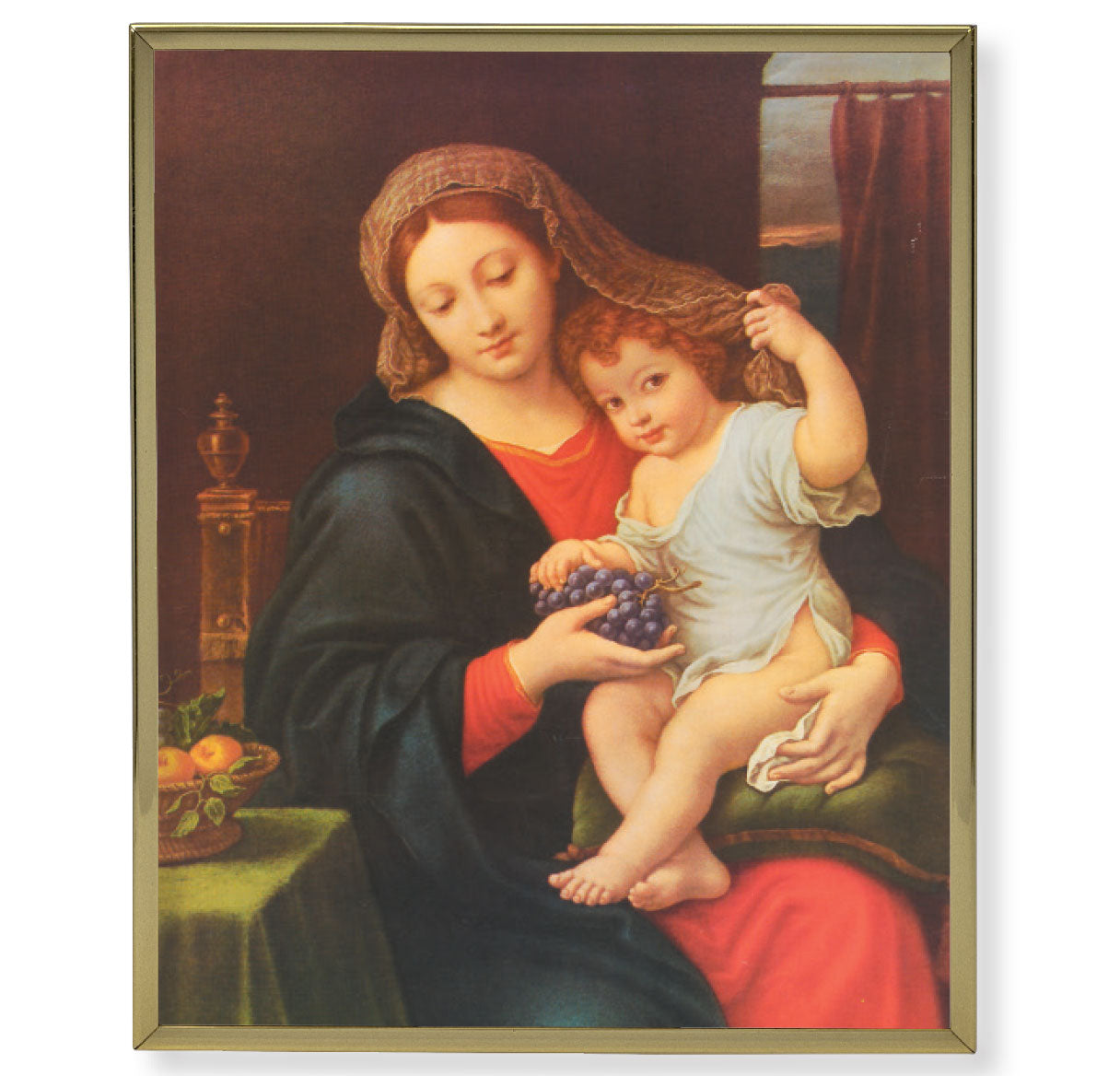 Madonna of the Grapes Gold Framed Plaque Art