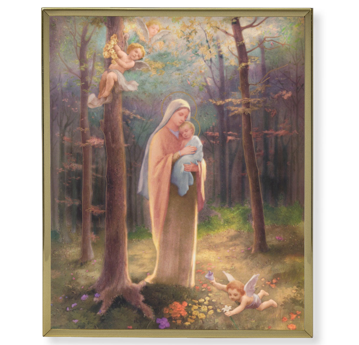 Madonna of the Woods Gold Framed Plaque Art