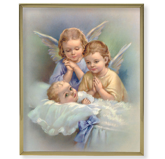 Guardian Angel Gold Framed Plaque Art