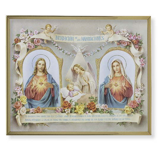 Baby Room Blessing (Spanish) Gold Framed Plaque Art