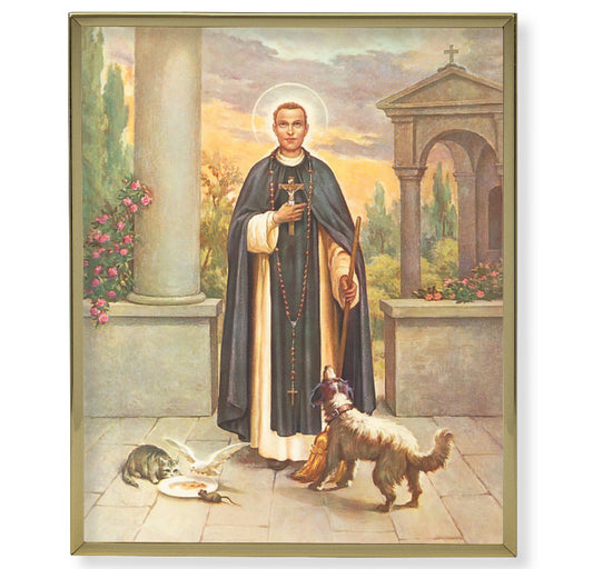 St. Martin DePorres Gold Framed Plaque Art