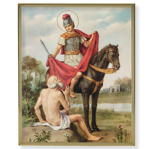 St. Martin of Tours Gold Framed Plaque Art