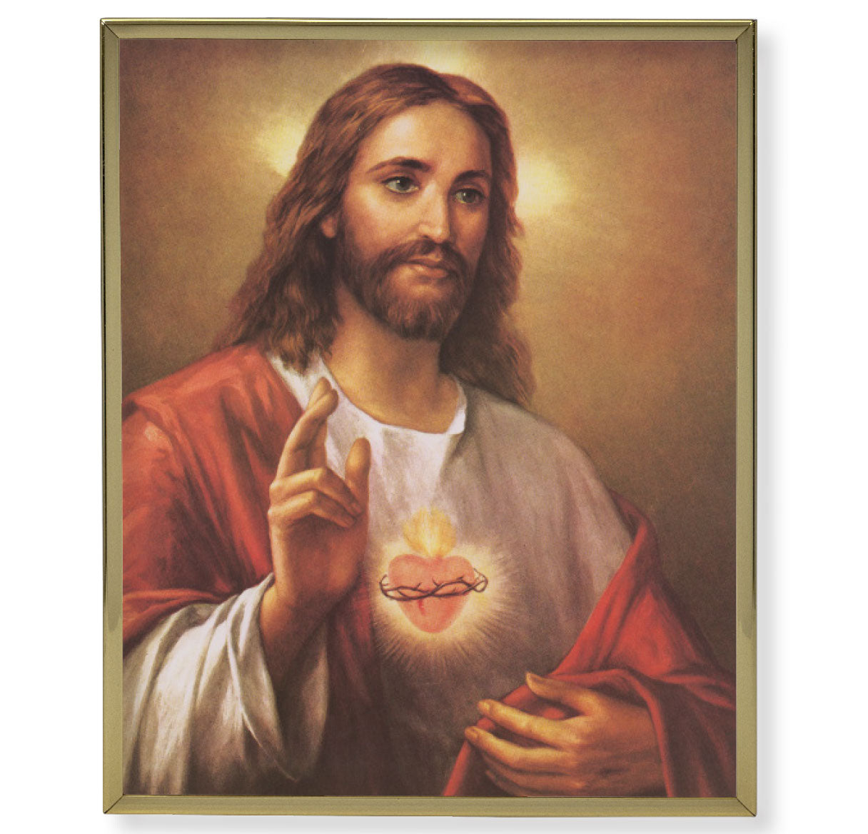 Sacred Heart of Jesus Gold Framed Plaque Art