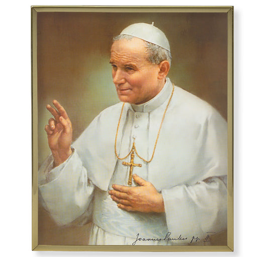 St. Pope John Paul II Gold Framed Plaque Art