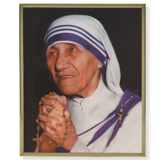 St. Teresa of Calcutta Gold Framed Plaque Art