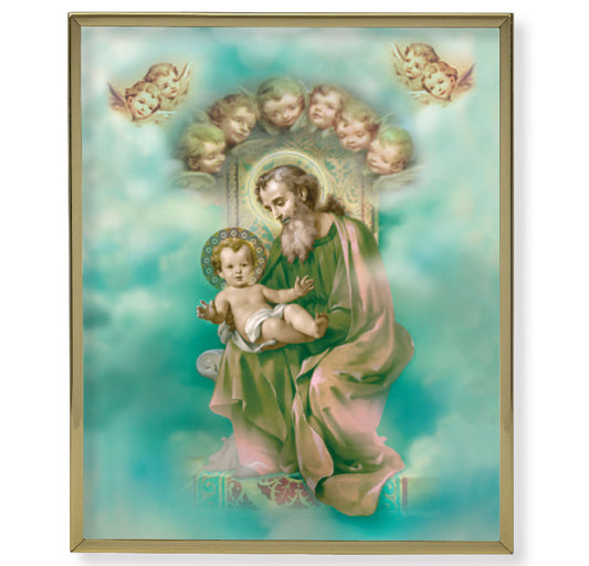 St. Joseph Gold Framed Plaque Art