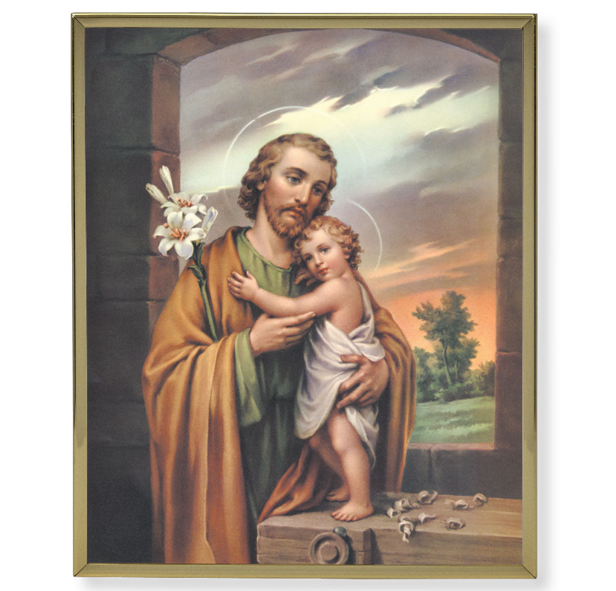 St. Joseph Gold Framed Plaque Art