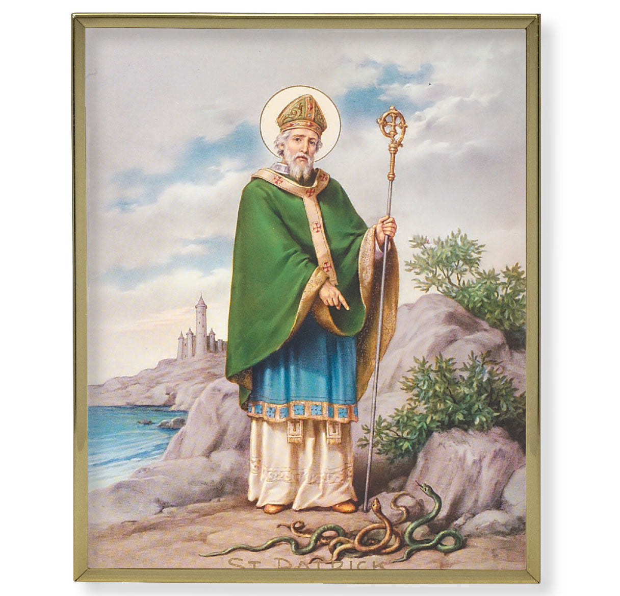 St. Patrick Gold Framed Plaque Art