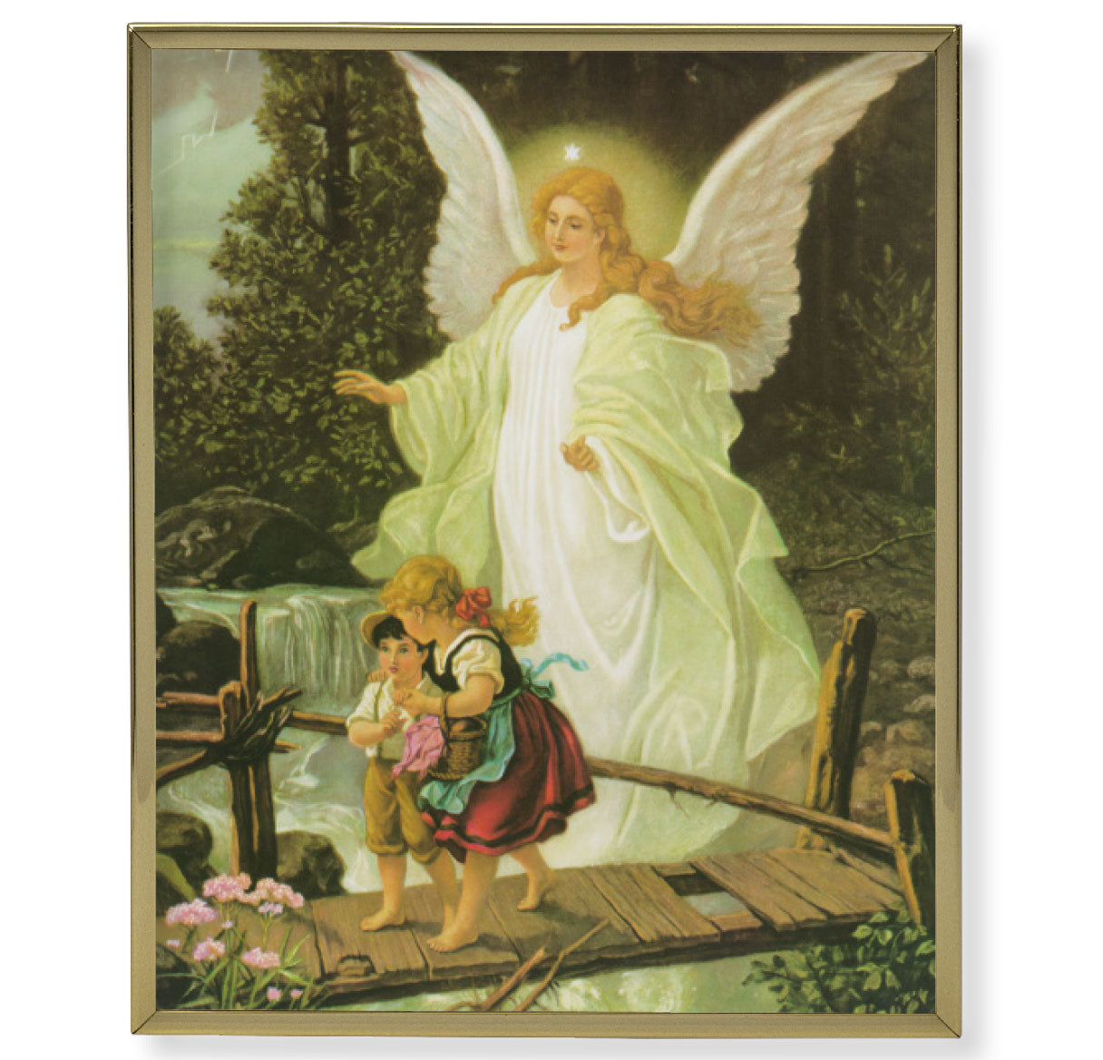 Guardian Angel Gold Framed Plaque Art
