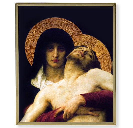 Pieta Gold Framed Plaque Art