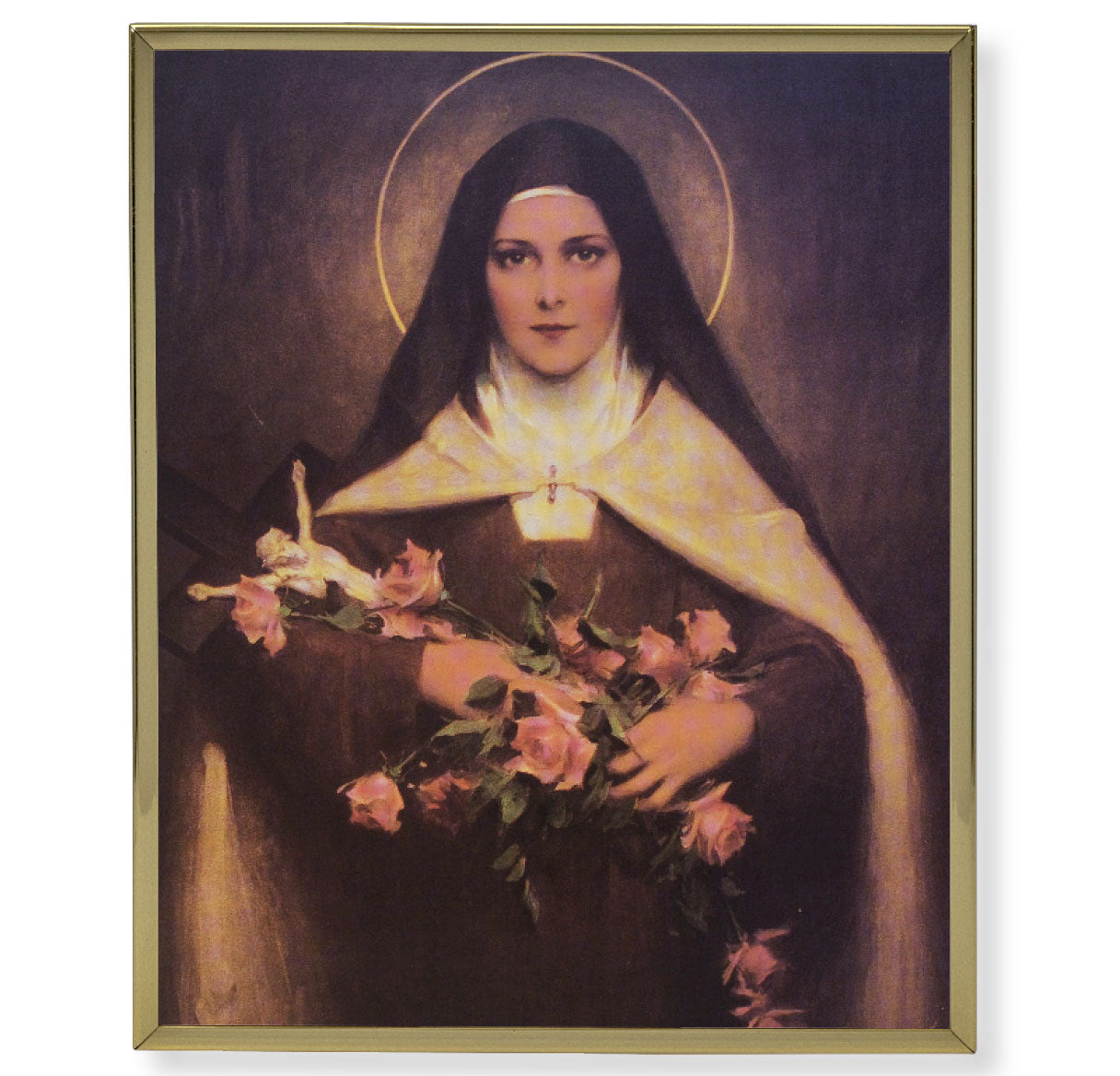 St. Therese Gold Framed Plaque Art