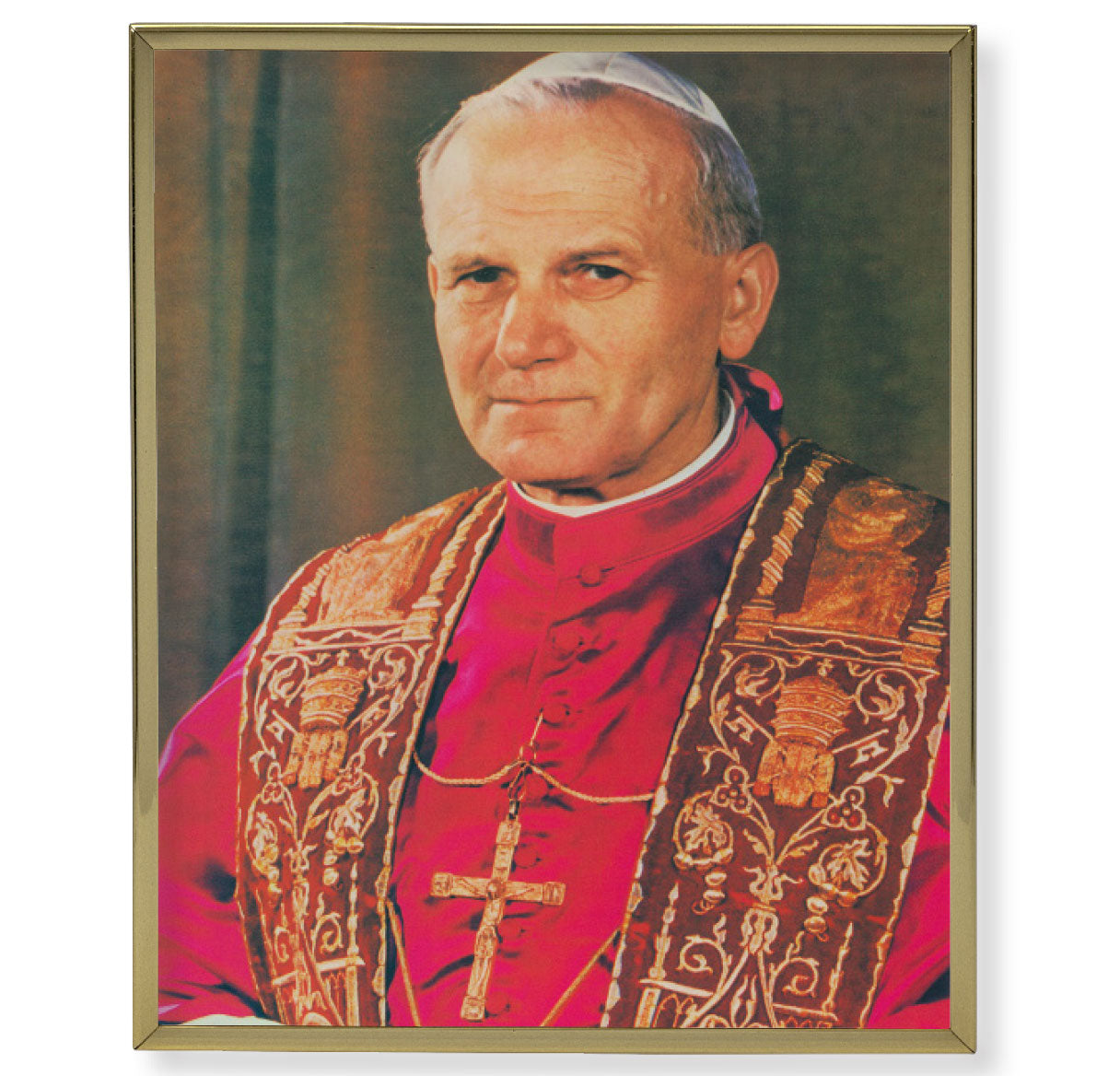 St. Pope John Paul II Gold Framed Plaque Art