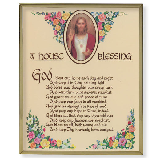 A House Blessing Gold Framed Plaque Art