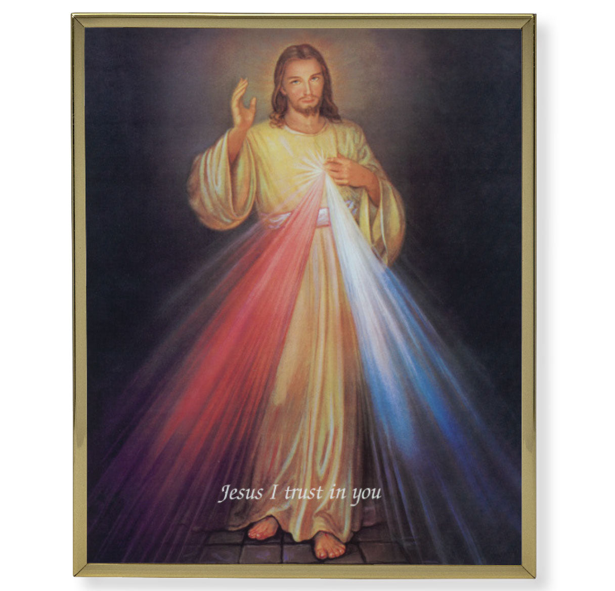 Divine Mercy Gold Framed Plaque Art