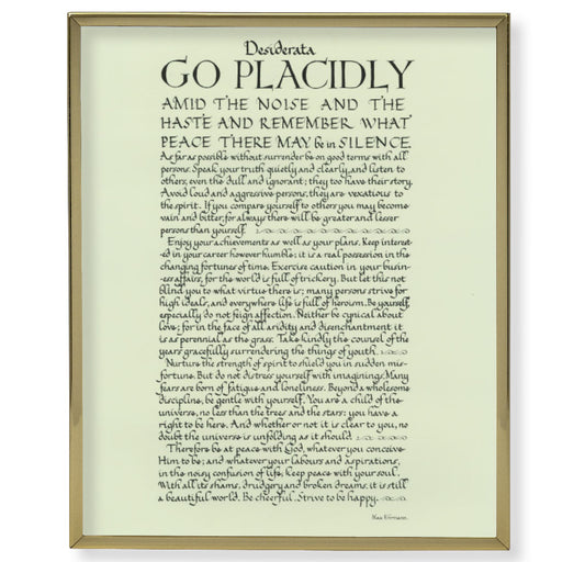 Go Placidly Gold Framed Plaque Art