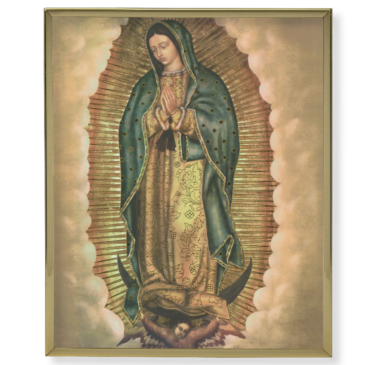 Our Lady of Guadalupe Gold Framed Plaque Art