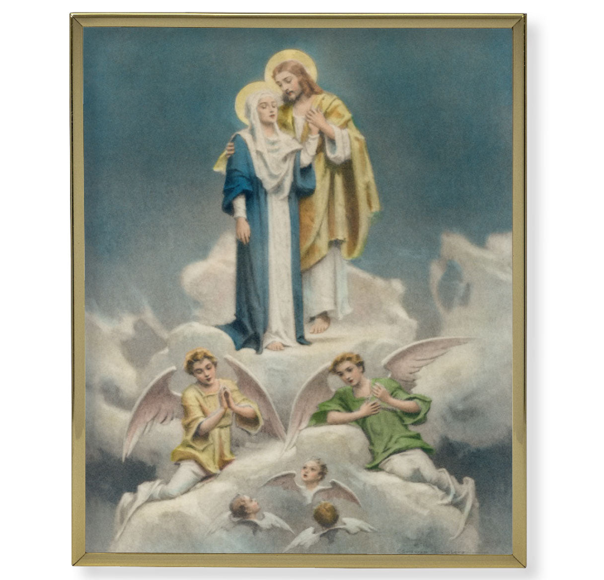 Jesus and Mary Gold Framed Plaque Art