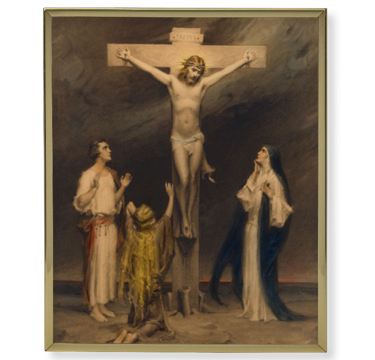 Crucifixion of Christ Gold Framed Plaque Art