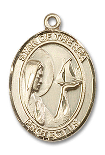 14kt Gold Our Lady Star of the Sea Medal