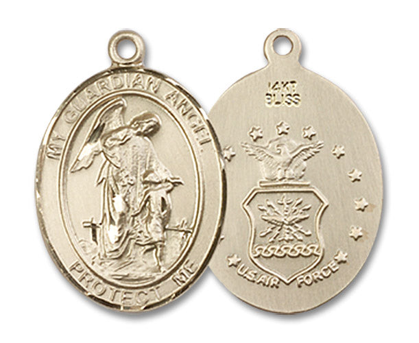 14kt Gold Guardian Angel / Air Force Medal