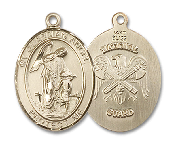 14kt Gold Guardian Angel / Nat'l Guard Medal