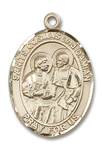 14kt Gold Saints. Cosmas & Damian Medal