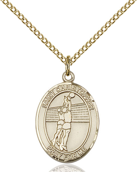 14kt Gold Filled Saint Christopher/Volleyball Pendant