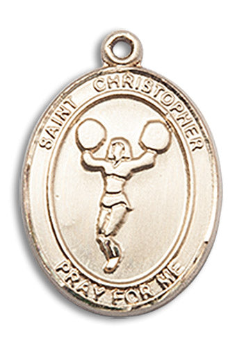14kt Gold Saint Christopher/Cheerleading Medal