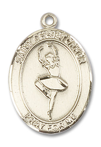 14kt Gold Saint Christopher/Dance Medal