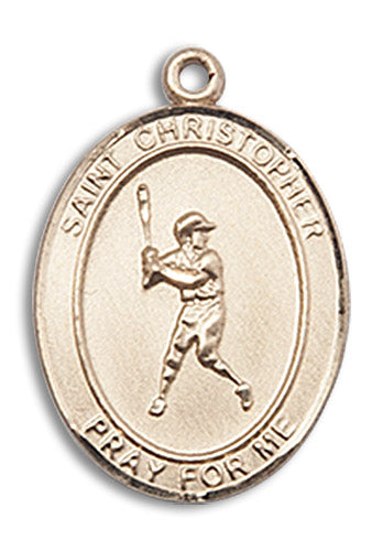 14kt Gold Saint Christopher/Baseball Medal