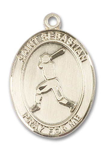 14kt Gold Saint Sebastian/Baseball Medal