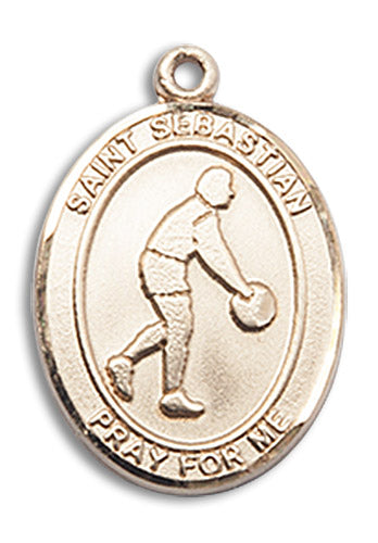14kt Gold Saint Sebastian/Basketball Medal