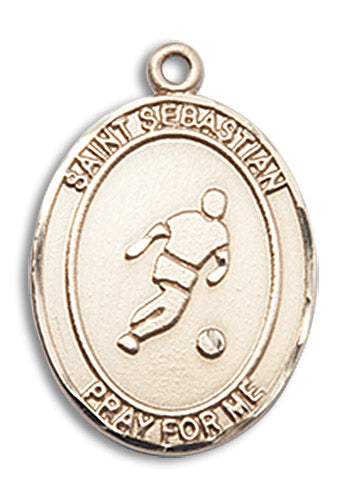 14kt Gold Saint Sebastian/Soccer Medal