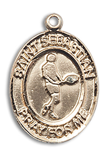 14kt Gold Saint Sebastian/Tennis Medal