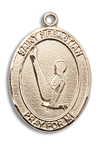 14kt Gold Saint Sebastian/Gymnastics Medal