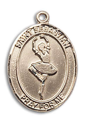 14kt Gold Saint Sebastian/Dance Medal