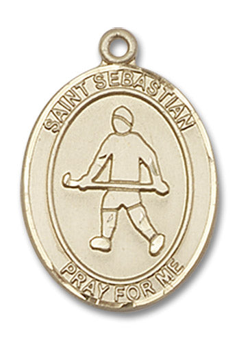 14kt Gold Saint Sebastian/Field Hockey Medal