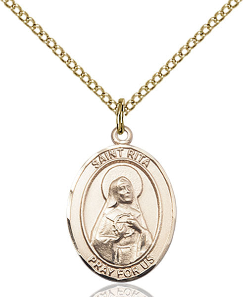 14kt Gold Filled Saint Rita of Cascia / Baseball Pendant